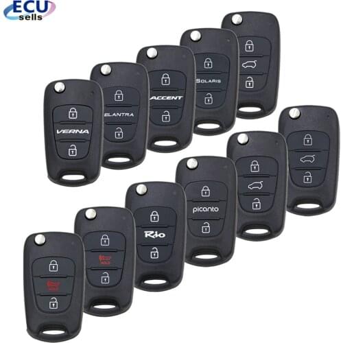 3 Button Flip Remote Auto Car Key Shell For Hyundai I20 I30 IX35 I35 Accent Solaris Elantra santa fe For Kia cerato ceed