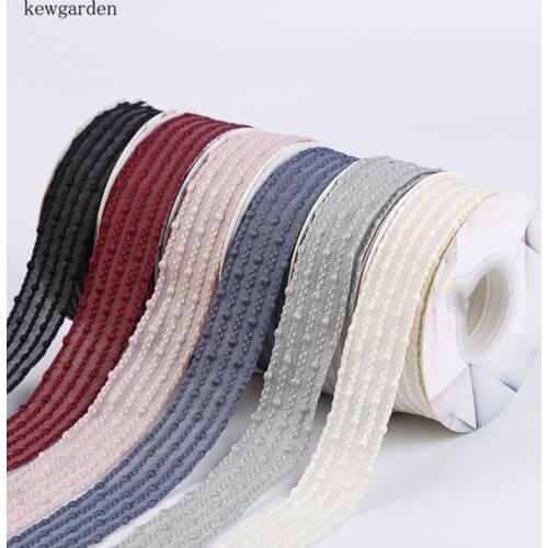 Kewgarden 16mm 40mm Dotted Line Linen Yarn Volie Ribbons Handmade Tape DIY Bowknot Accessories Satin Ribbon Riband 5y/lot