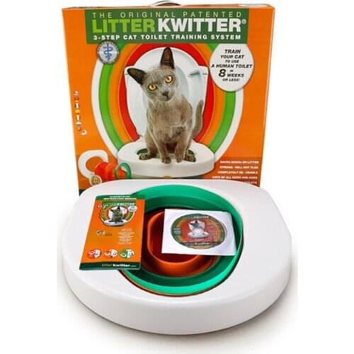 Best Plastic Cat Toilet Training Kit Litter Box Puppy Cat Litter Mat Cat Toilet Trainer Toilet Pet Cleaning Cat Training Product