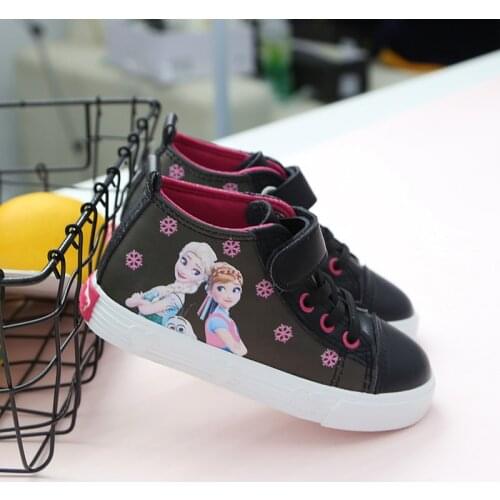 Cute princess frozen elsa anan casual shoes girls soft Breathable sports shoes Europe size 25-30