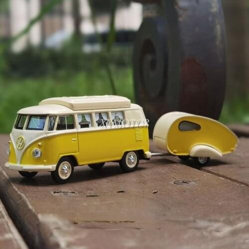 Schuco 1/64 For VW Volkswagen T1 Camper travel / T3 Police Bus Metal Diecast Model Car Display Collection Ornament