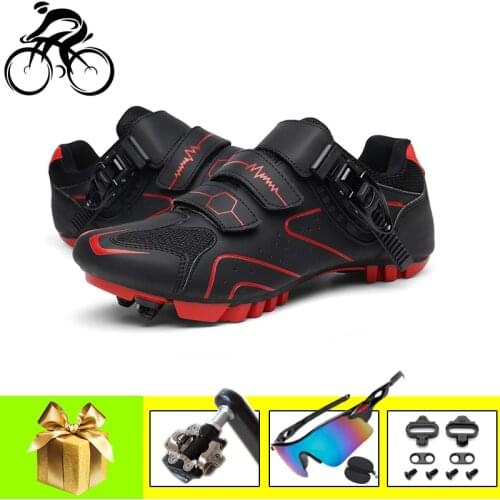 MTB Cycling Shoes add SPD pedals Men Outdoor Sports Self-locking Racing Women Bicycle Shoe Flat Cleat Mountain bike sneakers