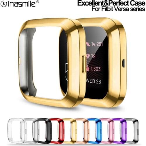 Soft TPU Bumper Case for Versa lite Full Screen Protector cover for Fitbit Versa Versa 2 Versa 3 Sense Smart watch Accessories