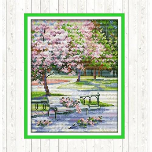 The Spring In The Park Patterns Chinese Cross Stitch Set Embroidery Needlework Kits Counted 14CT 11CT Printed on Canvas DIY DMC