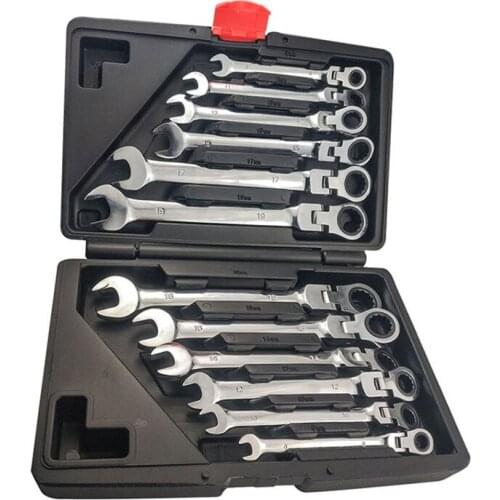 12-piece combination wrench ratchet wrench garage tool set 8-19mm adjustable wrench