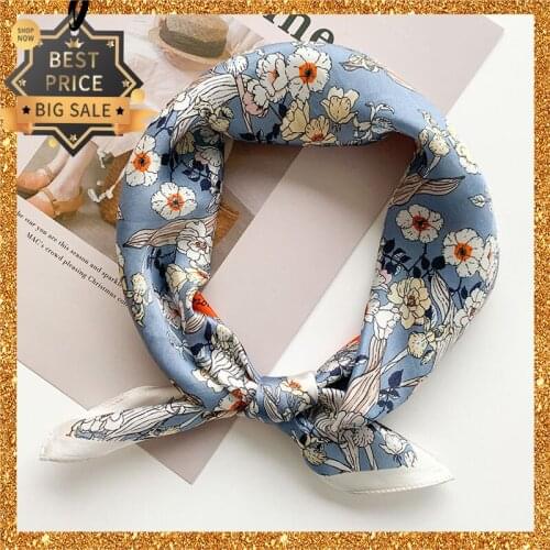 2021 New Pure Mulberry Silk Woman Scarf Square Pashmina Girl Lady Kerchief Headwear Luxury Scarves Fashion Shawl Wrap Gift