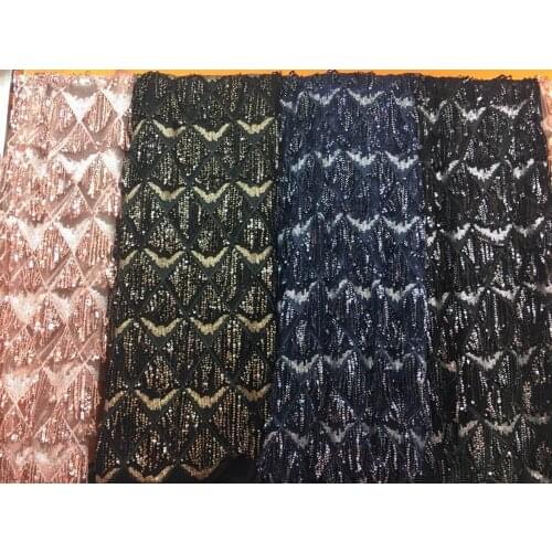 New tassel embroidery lace sequinsfabric 9 colours wide130cm for brilliant diy Dance/evening dress skirt fabric