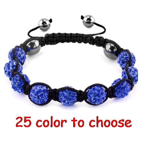 Dg33ion 10mm 9 Ball Beads mixed rhinestone handmade Bracelet lot Christmas Gift For men crystal crystal
