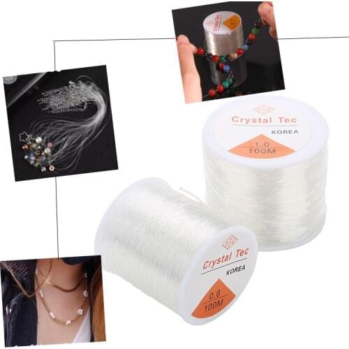 Strong Elastic Ropes White Crystal String Cord 10/55/100m/roll Beading Wire Thread DIY Jewelry Bracelet Necklace Making