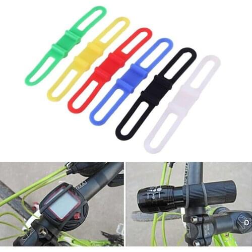 Bicycle Fastener Phone Band Bandage holder Cycle Tie Mobile Bike Torch Light Silicone Flashlight Elastic Strap Mount Fix