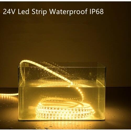 Led strip light 24v waterproof ip68 ip67 5050 smd flexible tape rope 1m 5m 10m 20m warm cool white 6500k red blue green
