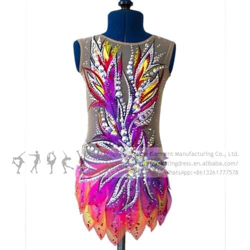 Aerobic Gymnastics Leotards Womens Girls' Ice Figure Skating Dress Promotion Leotard Performance Artistic Costume Multicolor