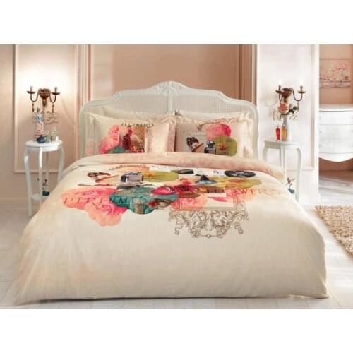 TURKEY HOME TEXTILE DOUBLE SIZE DUVET COVER SET %100 SATİN COTTON MADE IN TURKEY TEXTILE