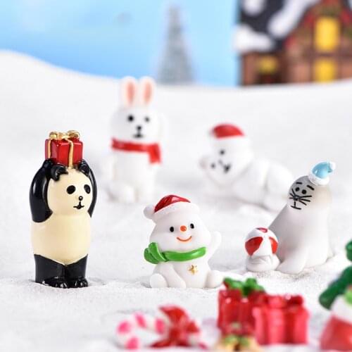1 Piece Resin C=hristmas Ornaments Decorations Panda Rabbit Snowman Santa Claus Snowmen In All Shapes And Sizes
