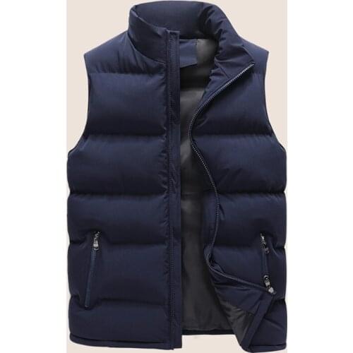 4 Colors Mens Vest New Autumn Warm Mens Sleeveless Jacket Winter Casual Vest Men Cotton Fabric Slim Sleeveless Coat