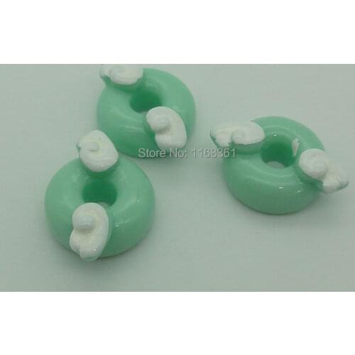 1pcs/lot resin flat back green anger doughnut 25mm Cabochons Jewelry Mobile Phone Hairpin Headwear DIY Accessories B111-4
