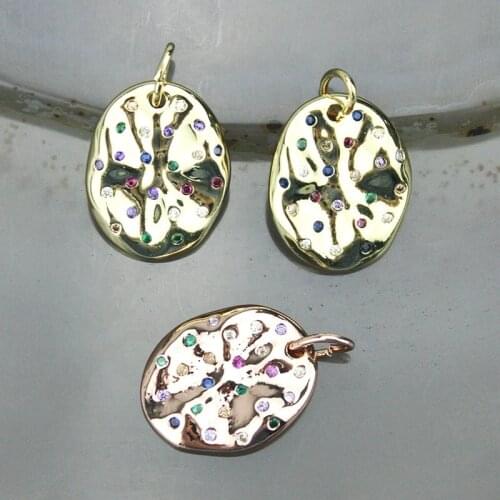 15*18mm 20pcs/lot Fashion colorful cz charm , plated cubic zircon pendant,necklace/earring jewelry component