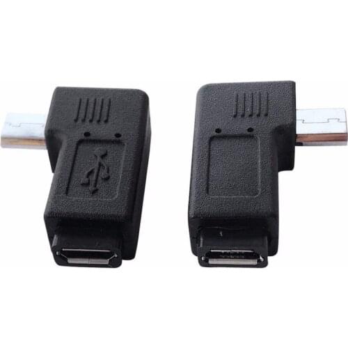 300PCS Wholesale Left & Right Angled Micro USB Female to Micro USB Male Data Sync Adapter Plug Micro USB To Micro USB Connector