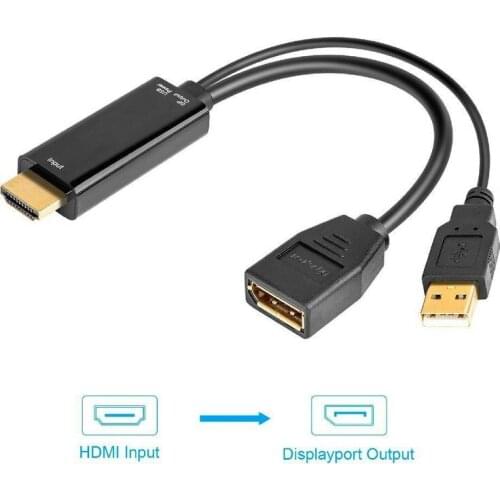 4K USB Powered HDMI Male to DP Display Port Female Converter Adapter Devices HDMI to DP active USB power supply