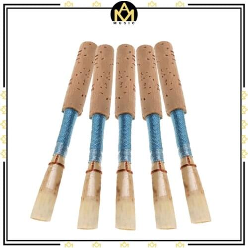 5PCS Bulrush Oboe Reed Soft Mouthpiece Orchestral Medium Light Blue Color Woodwind Instrument Parts New