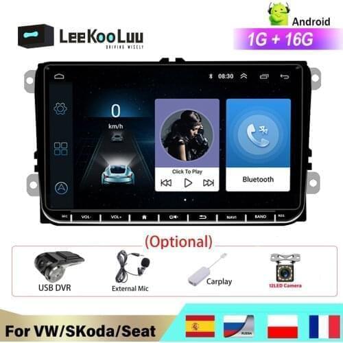 LeeKooLuu 9" Android 8.1 2 Din Car Radio GPS Multimedia Player For Volkswagen VW Passat B6 Touran GOLF5 POLO jetta no DVD