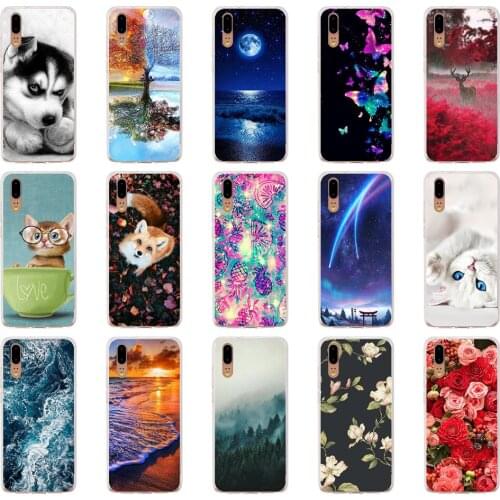 B Huawei P20 Case 5.8inch Huawei P20 Soft Rubber TPU Silicone Back Phone Case For Huawei P20 Cover Bag Cases