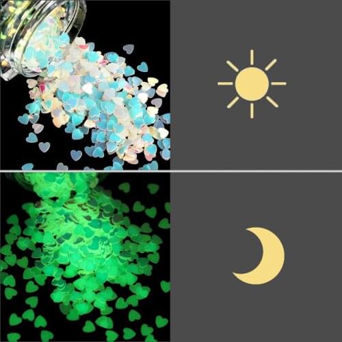 Luminous Effect Butterfly Star Shape Nail Glitter Sequins Glow In The Dark Flakes Slices For Charm Nail Art Decorations Manicure