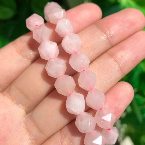 6/8/10/12mm Natural Faceted Roses Quartzs Stone Beads Loose Spacer Beads For Fashion Accessories Jewellery Making 15 inch