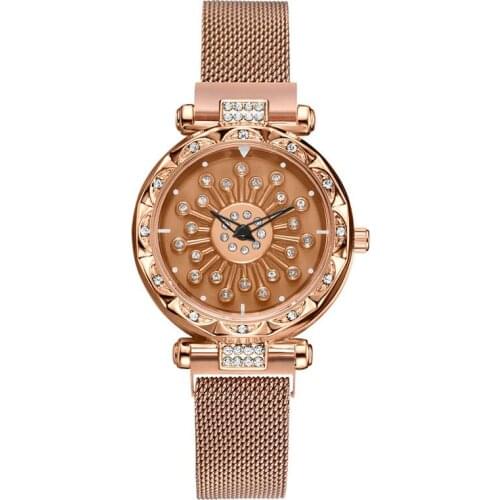 2020 Ladies Watch Luxury Special Rhinestone Flower Dial Watch Magnet Stone Business Ladies Watch Reloj Mujer