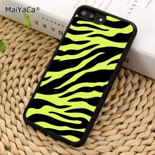 MaiYaCa Neon Zebra Phone Case Cover for iPhones 5 SE 6 6s 7 8 X XR XS 11 12 Pro max samsung galaxy S6 S7 S8 S9 S10 Plus
