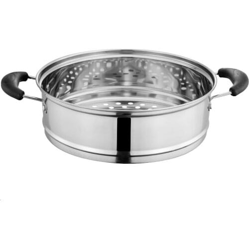 Stainless steel food steamer pan small steamed drawer mini milk pot electric pot thickening deepened steamer cage 18-32cm