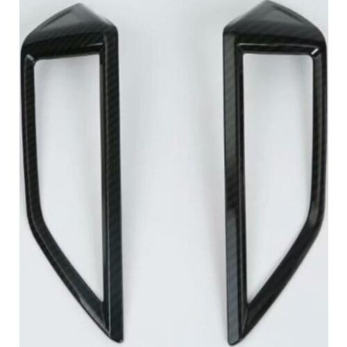 For Subaru XV Crosstrek 2018 Front Dashboard Middle Air Vent Circulation 2Pcs Faced Carbon Fiber ABS Cover Interior Accessories