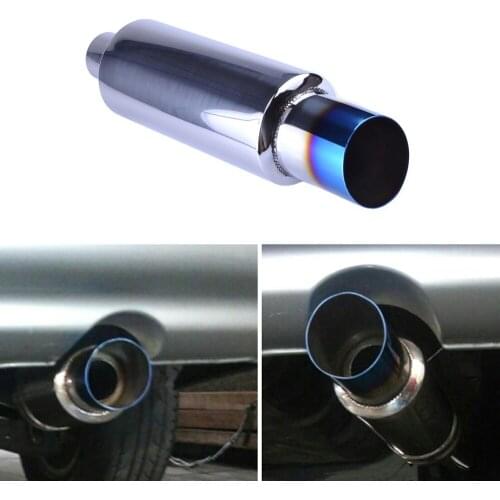 ESPEEDER 2.0 "Inlet 3"Outlet Exhaust Tip Muffler Rear Exhaust Muffler Tip End Pipe Muffler Tail Blue Burnt Muffler Resonator