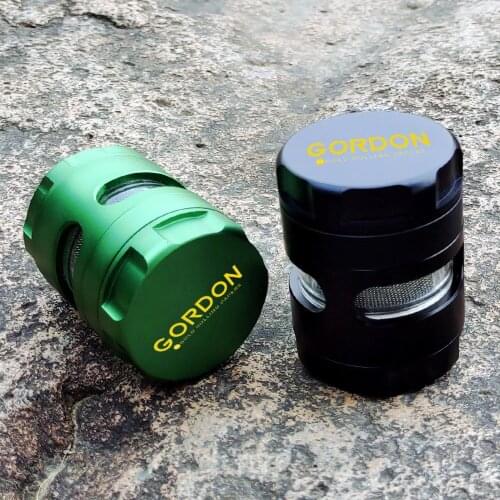 GORDON Herbal Grinder Tobacco Crusher Aluminum Herb Grinder 61 MM 5 Layers Spice Crank Separated Window Hand Miller