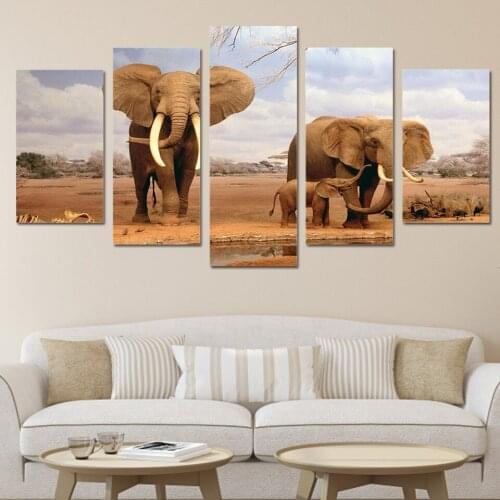 HD Printed African elephants Painting Canvas Print room decor print poster picture canvas Free shipping/ny-2718