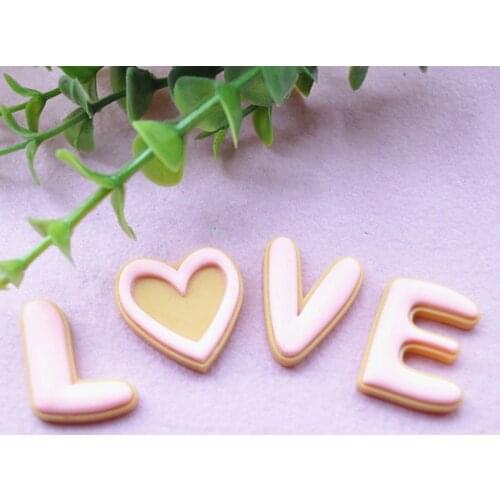 Resin Crafts For Diy Decoration 20pcs Mixed(Each 5pcs)20~25mm Kawaii Flat Back Resin Cabochon LOVE Cookie