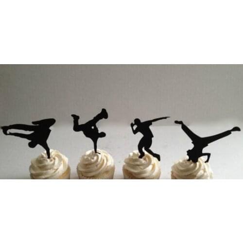 Custom Breakdance birthday cupcake toppers baby shower wedding party cake decoration doughnut foodtoothpicks