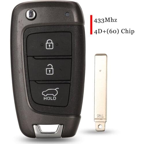 Jingyuqin 5pcs 3 Butttons Original Remote Smart Car Key Fob 433Mhz 4D60 Chip For Hyundai I30