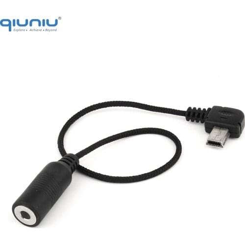 QIUNIU Mini USB 3.5mm Audio Jack Microphone Adapter Cable Wire Adaptor for GoPro Hero 3 3+ 4 Camera External Mic Cable