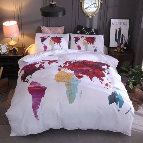 Water color splash-ink duvet cover set painting 3D world map US, AU, EU musical note bedding set king queen 2/ 3pcs bedclothes