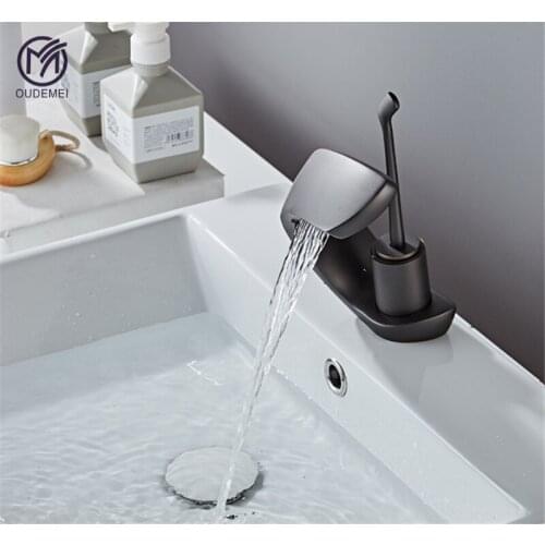 Brass Chrome Deck Mounted Single Handle Hot and Cold Sink Tap Bathroom Faucet Water Tap