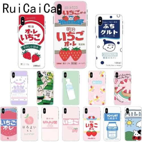 Summer Cute Strawberry Milk TPU Soft Silicone Phone Case Cover for iPhone 5 5Sx 6 7 7plus 8 8Plus X XS MAX XR SE2