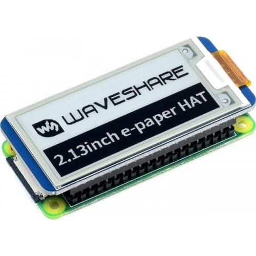 Waveshare V2 Version 2.13" e-Paper Hat for Raspberry Pi 4 / 3 / Zero W, Black/White 250x122 Resolution SPI E-Ink Display