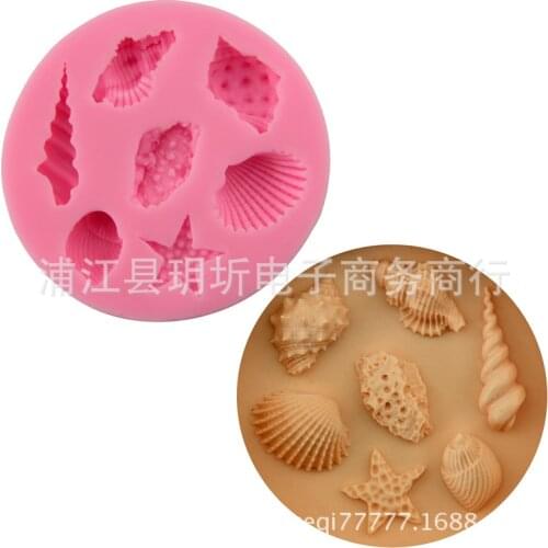 Sea series shell conch starfish silicone mold chocolate sugar cake baking glue DIY soap mold gypsum