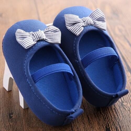 Young baby shoes summer newborn girl striped bow soft baby shoes