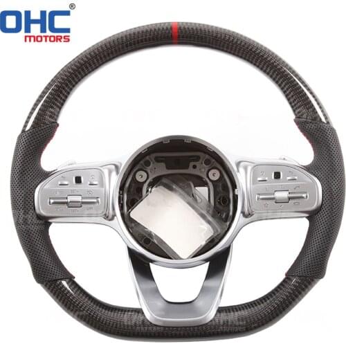 Real Carbon Fiber steering wheel for W205,S205 W213 N293 W24 C117,X117 C238,A238 C257 C E EQC B CLA GLE GLS