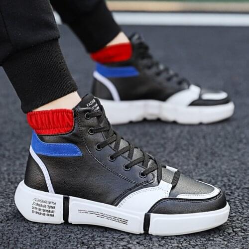 Autumn New Classic High Top Trendy Shoes Outdoor All-match Mens Casual Sneaker Breathable Fashion Shoes Hard-Wearing