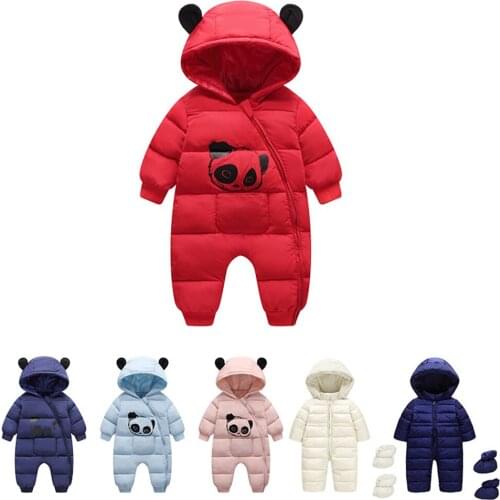 Baby boy girl Clothes New born Winter Hooded Rompers Thick Cotton Outfit Newborn Jumpsuit Children Costume toddler romper
