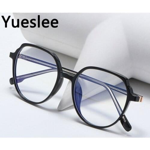 49531Plastic Titanium Anti Blue Light Round Glasses Frame Men Women Optical Fashion Computer Eyeglasses
