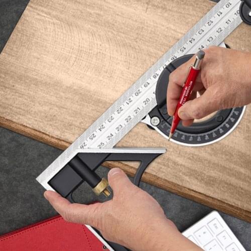 90 Degree Flat Edge Square Carpenter Square Bladed Try Square Angle Square L-shaped Carpenters Ruler Marking Gauge Edge Ruler